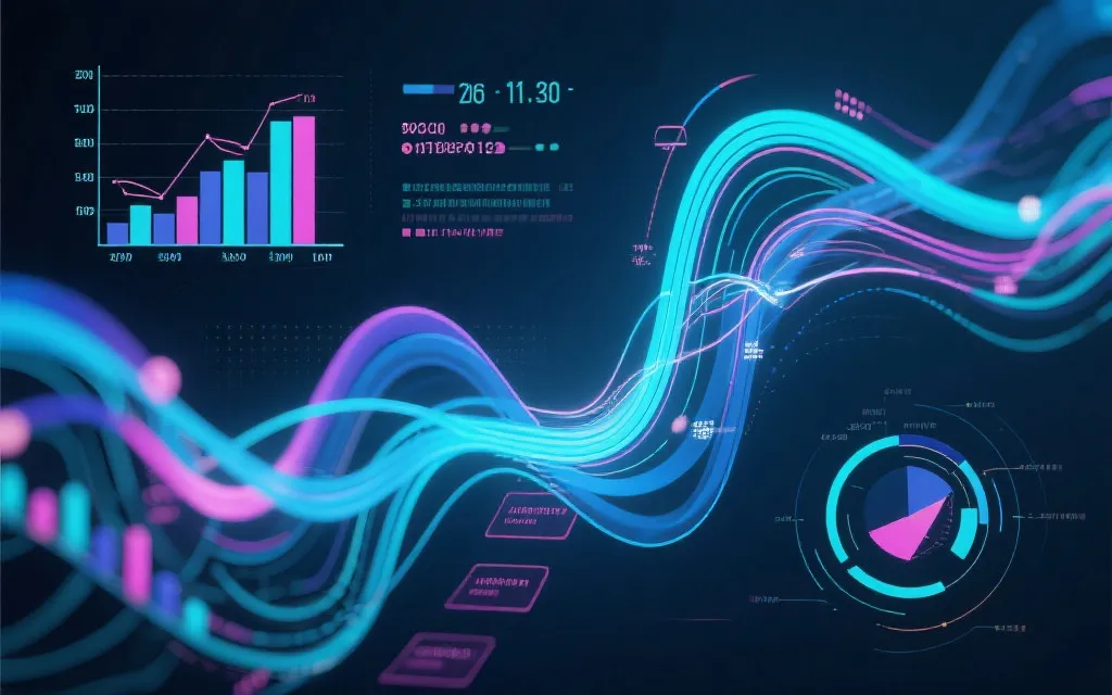 数据分析与预测工具的抽象插画